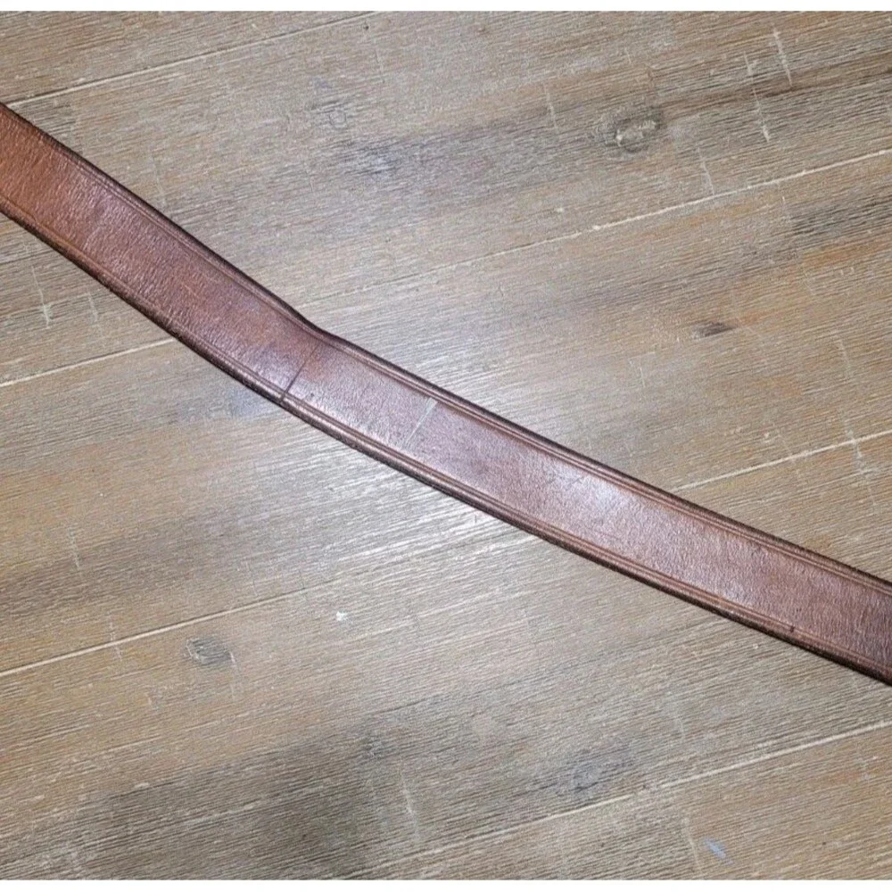 Triple K Brown Leather Belt 213-30  Solid Brass Buckle 32 Waist Size
